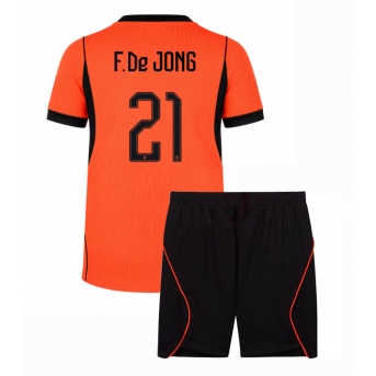 Billige Fotballdrakt Nederland Frenkie de Jong #21 Replika Hjemmedraktsett Barn VM 2026 Kortermet (med bukser)
